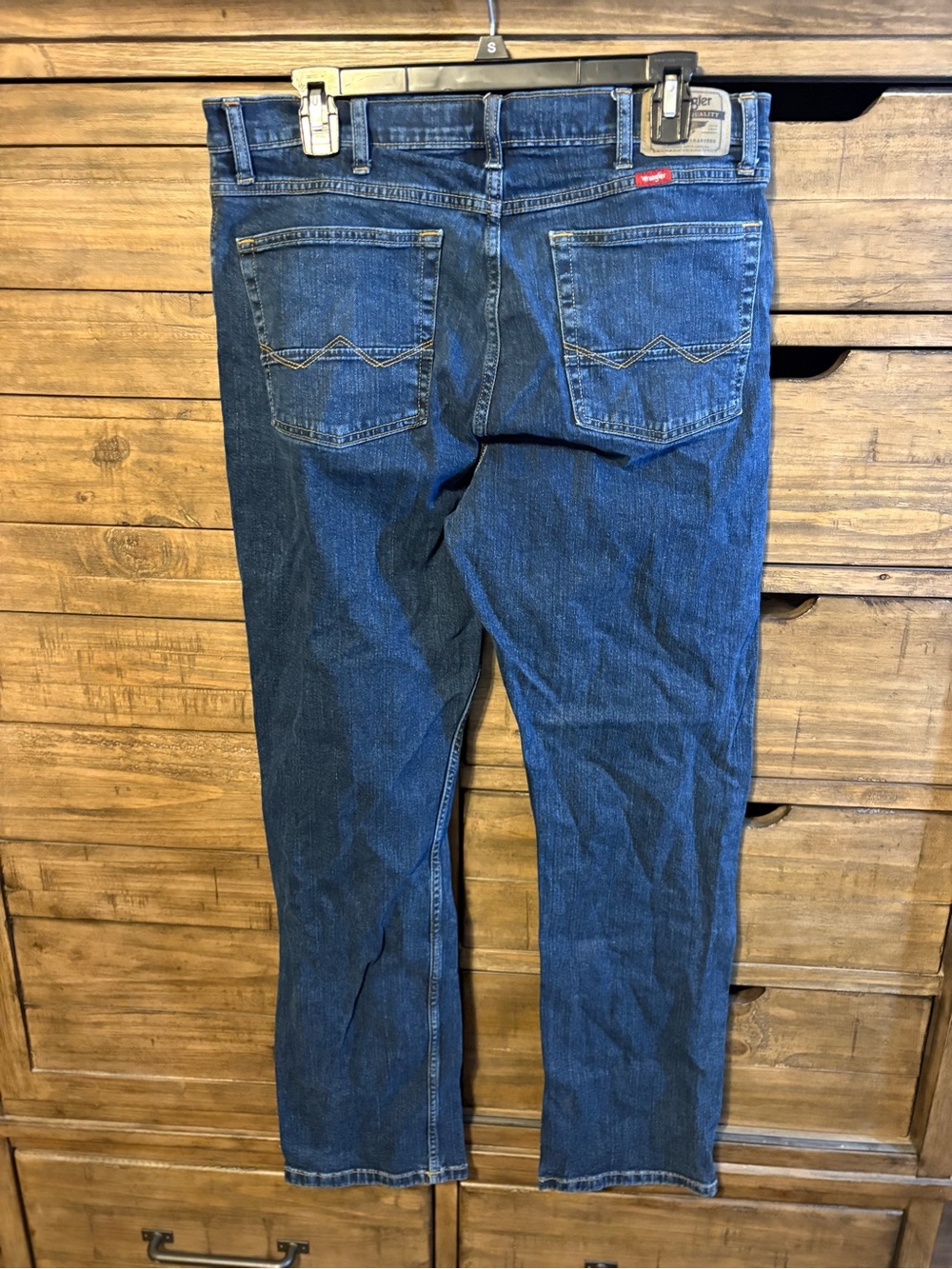 Wrangler Straight Fit Jeans 34x32 Dark Wash Classic Denim Men’s - Picture 5 of 6